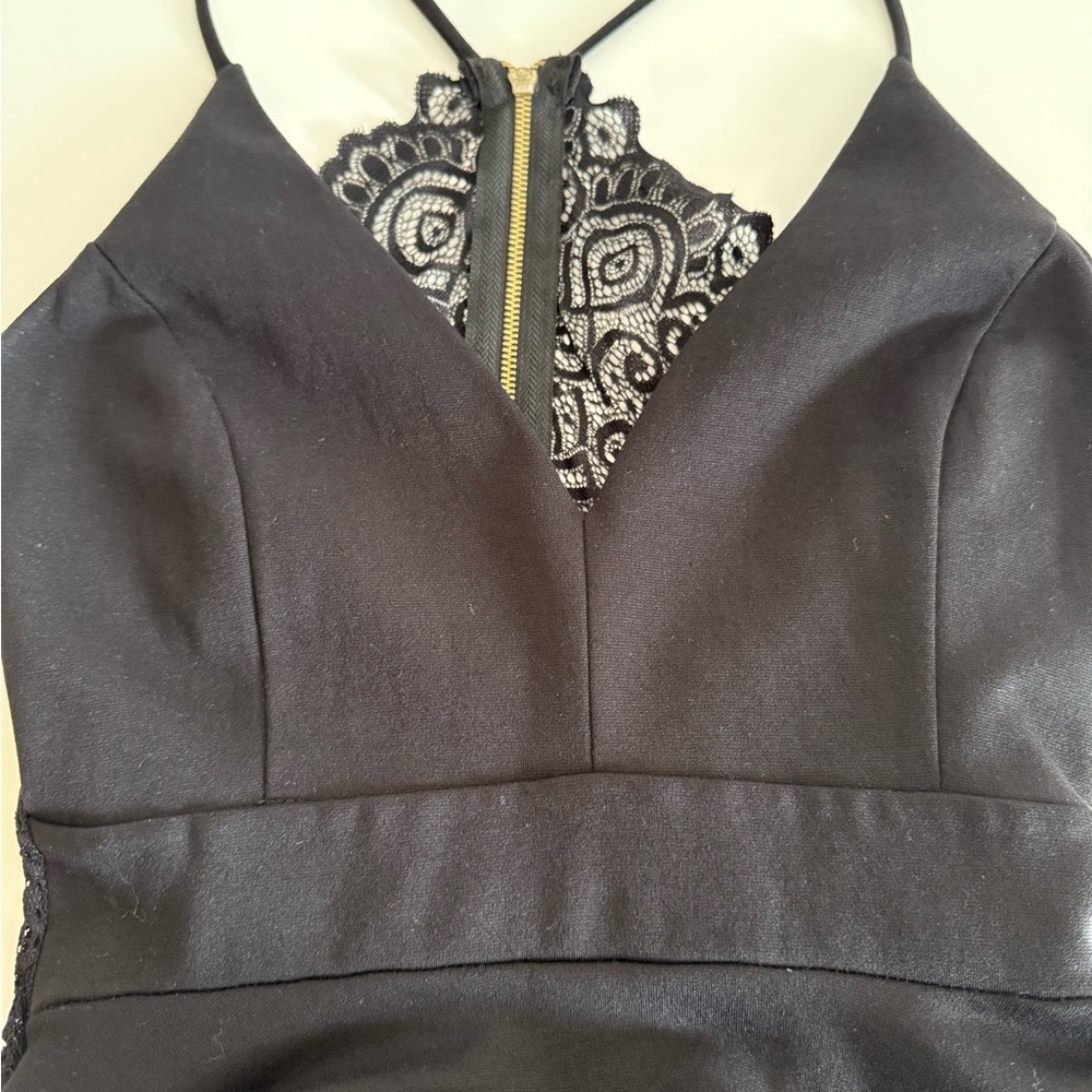Windsor Holiday Black Lace Zip Back Spaghetti Strap Dress NWT - Picture 10 of 11